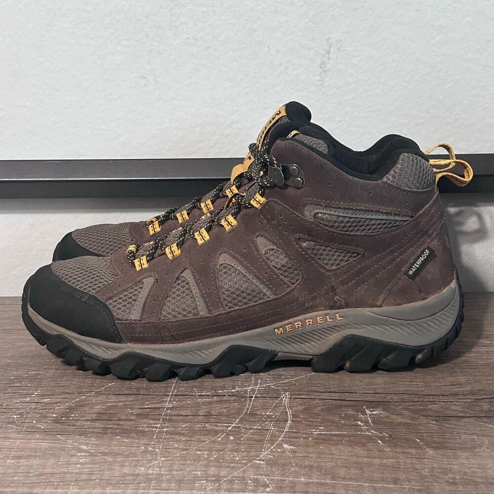 Merrell Oakcreek Mid Men’s Outdoor Waterproof Hiking Boots Shoes Size 11 Brown